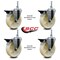 Service Caster 5 Inch Nylon 12 MM Threaded Stem Caster Set with Brake SCC-TS20S514-NYS-PLB-M1215-4 - alternate 2